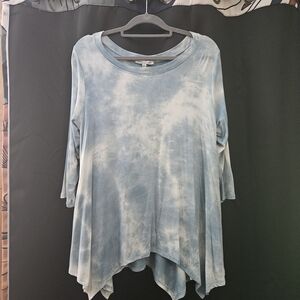 Light Blue Tie Dye Pattern Tunic